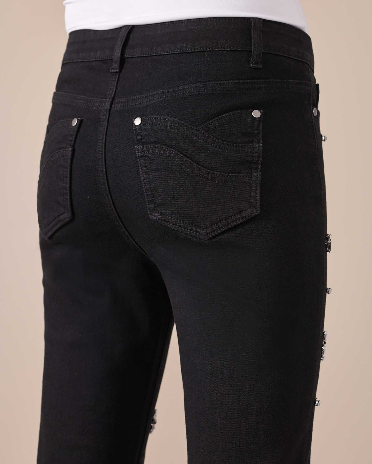 Jeans Luxury à détails brodés - Black