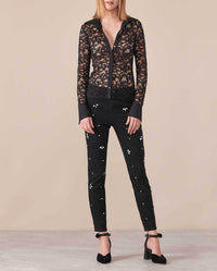 Jeans Luxury à détails brodés - Black