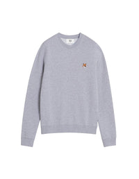 Sweatshirt à col rond avec écusson brodé - Light Grey Melange