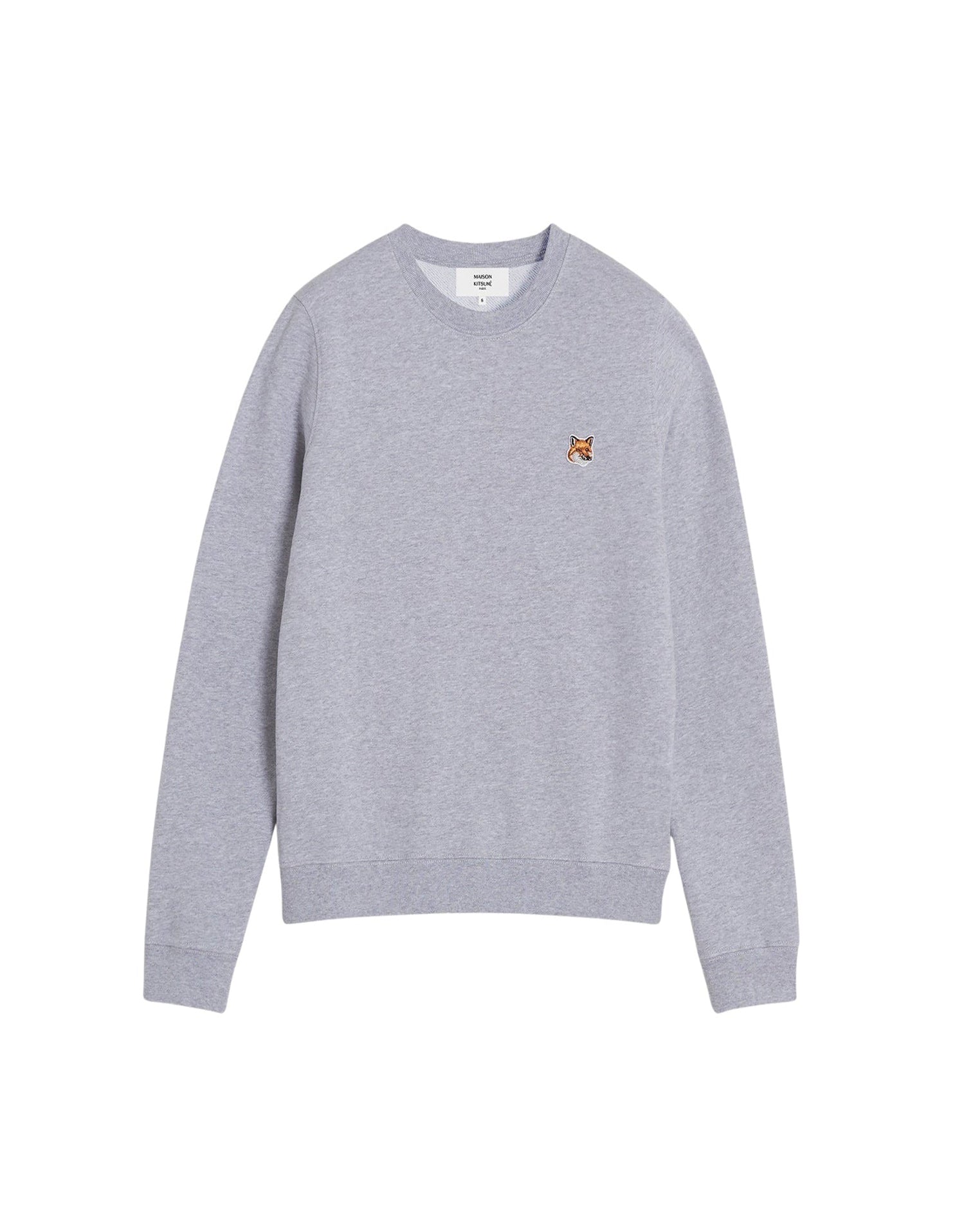 Sweatshirt à col rond avec écusson brodé - Light Grey Melange