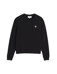 Sweatshirt à col rond avec écusson brodé - Black