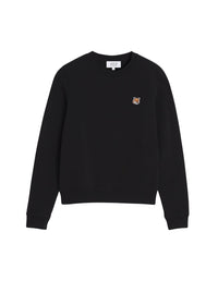 Sweatshirt à col rond avec écusson brodé - Black