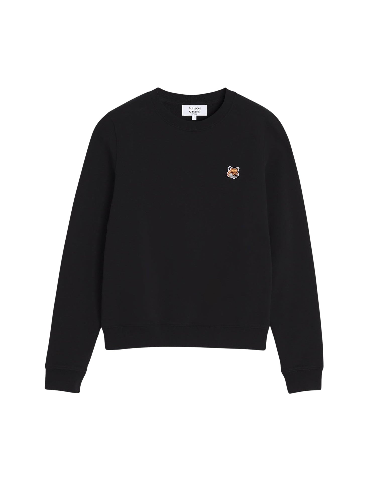 Sweatshirt à col rond avec écusson brodé - Black