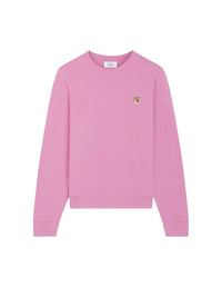 Sweatshirt à col rond avec écusson brodé - Fae Pink