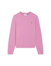 Sweatshirt à col rond avec écusson brodé - Fae Pink