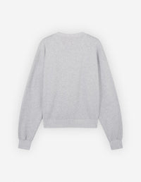 Sweatshirt avec inscription ornée de fleurs - Light Grey Melange