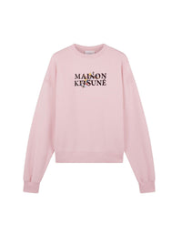 Sweatshirt avec inscription ornée de fleurs - Pale Pink