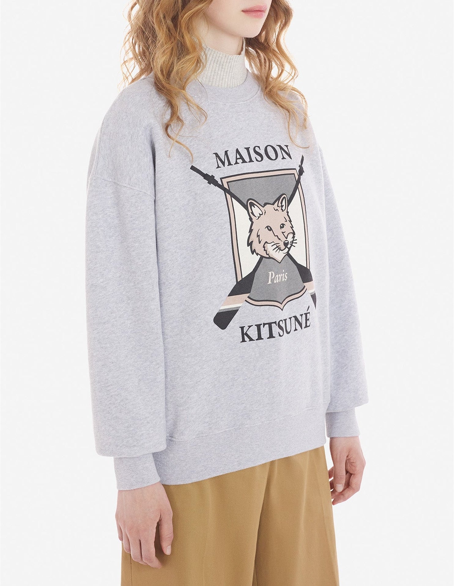 Sweatshirt à manches longues avec impression  - Light Grey Melange