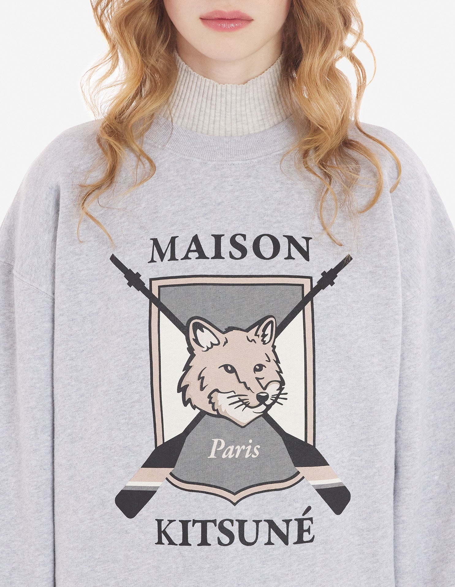Sweatshirt à manches longues avec impression  - Light Grey Melange