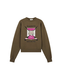 Sweatshirt à manches longues avec impression - Khaki