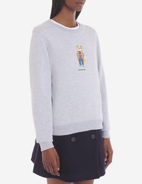 Sweatshirt with lettering and crest - Light Grey Melange