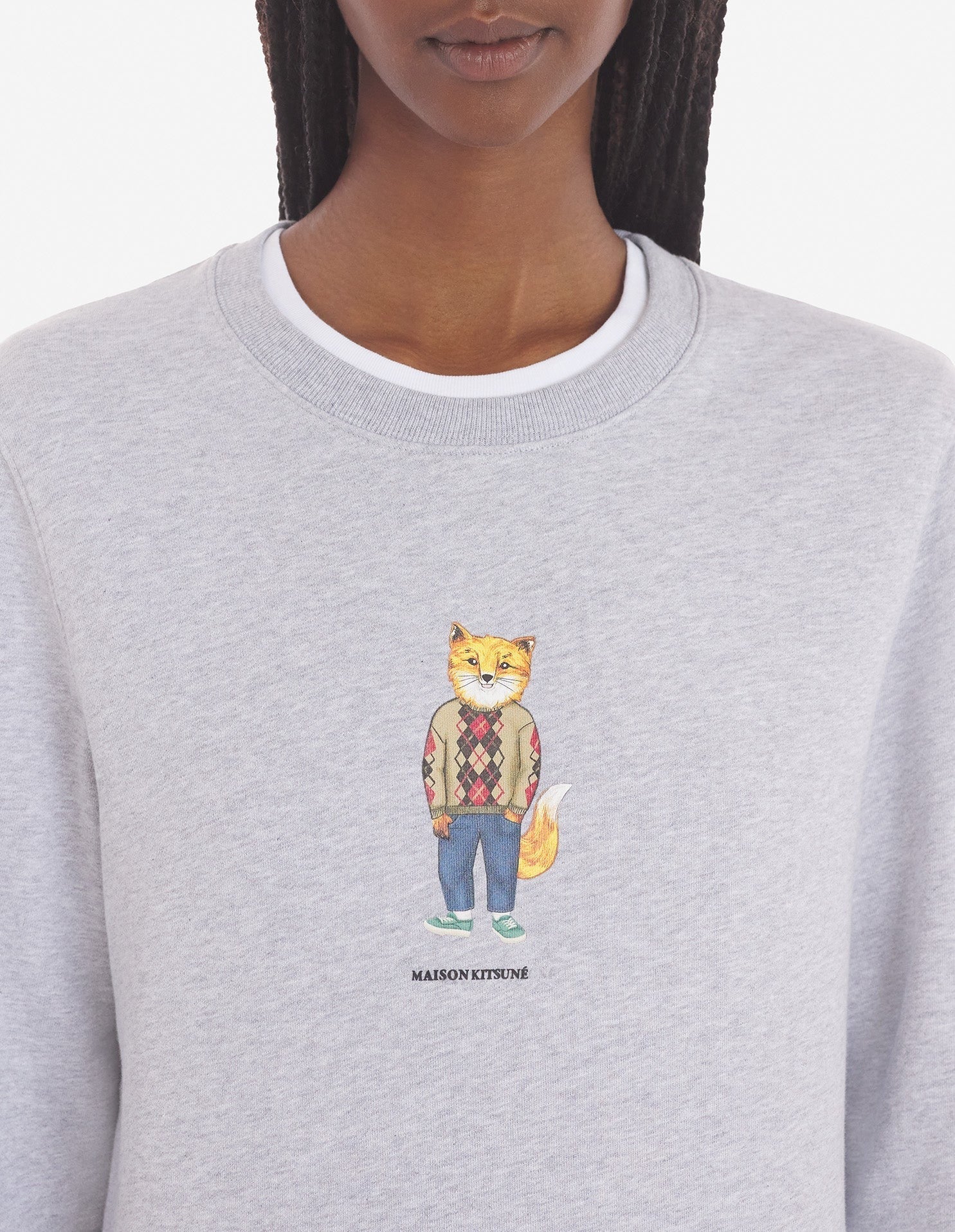 Sweatshirt avec inscription et avec écusson - Light Grey Melange