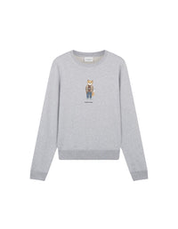 Sweatshirt with lettering and crest - Light Grey Melange