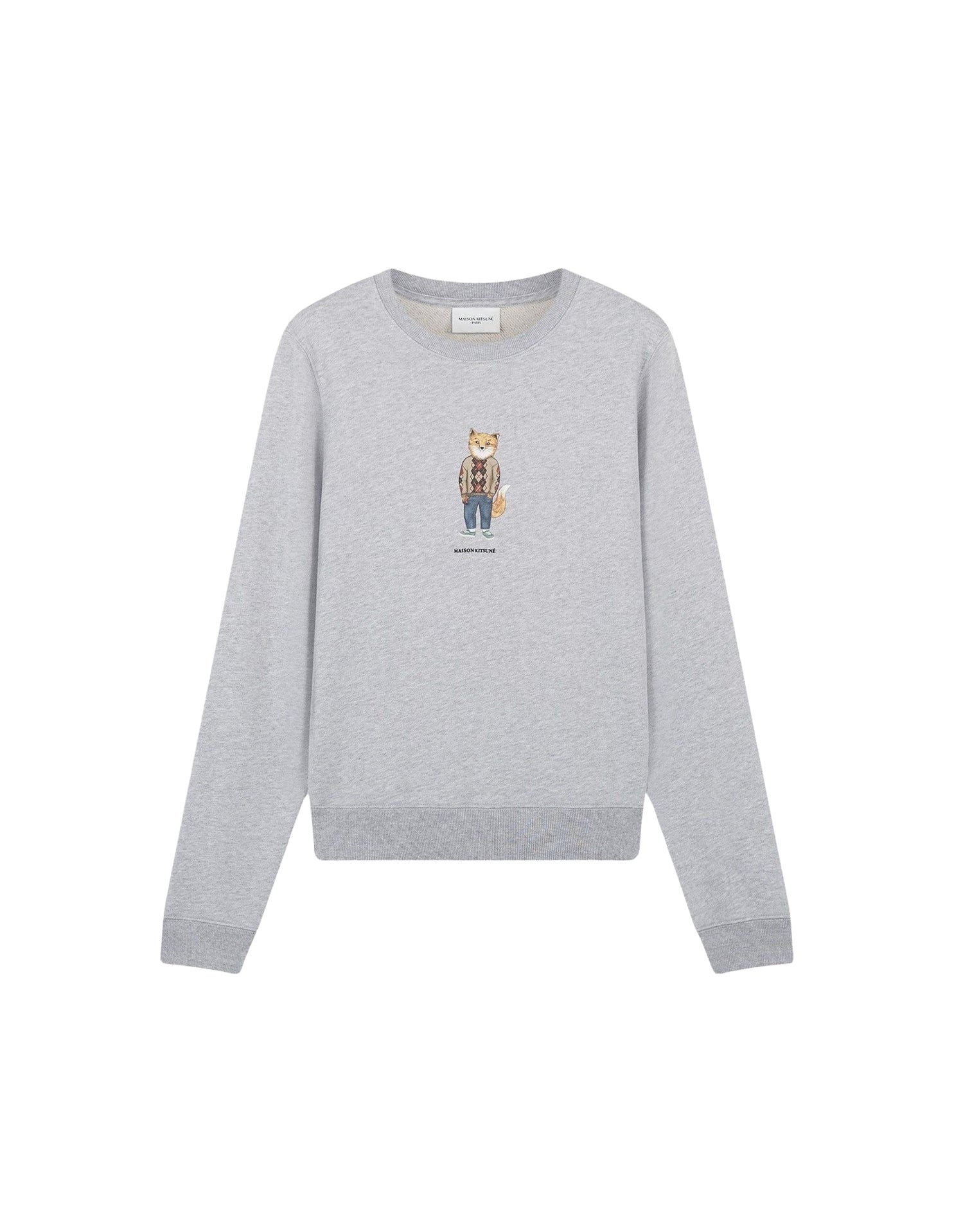 Sweatshirt with lettering and crest - Light Grey Melange