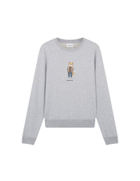 Sweatshirt avec inscription et avec écusson - Light Grey Melange