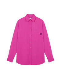 Chemise décontractée avec écusson brodé - Fuchsia