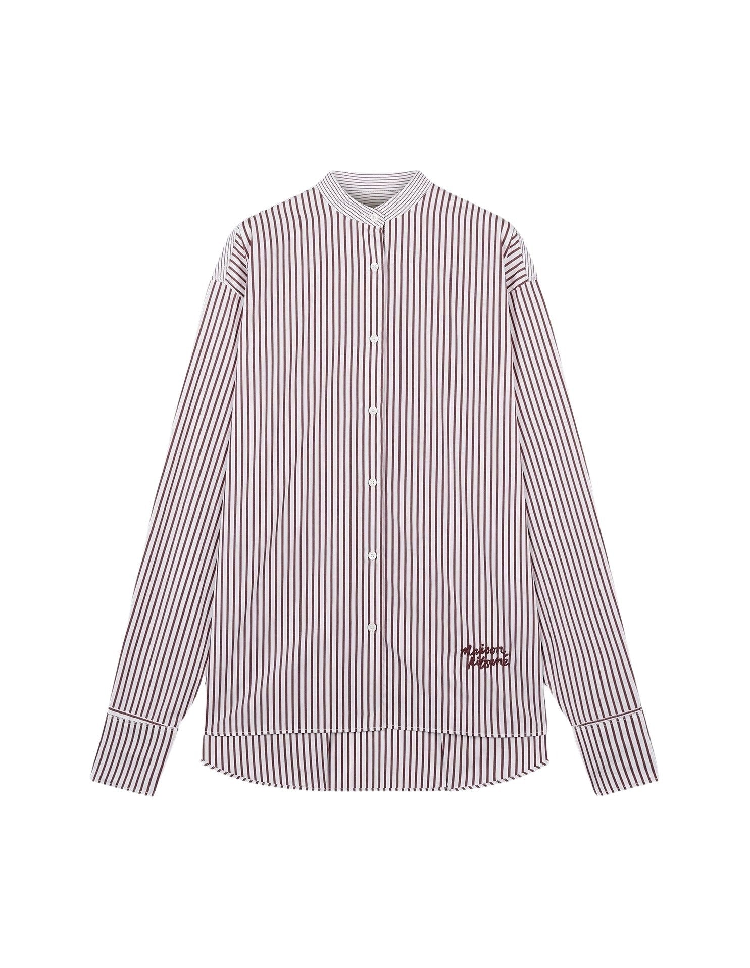 Chemise à col mao rayée - Red & White Stripes