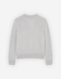 Baby Fox Patch Boxy Cardigan - Light Grey Melange