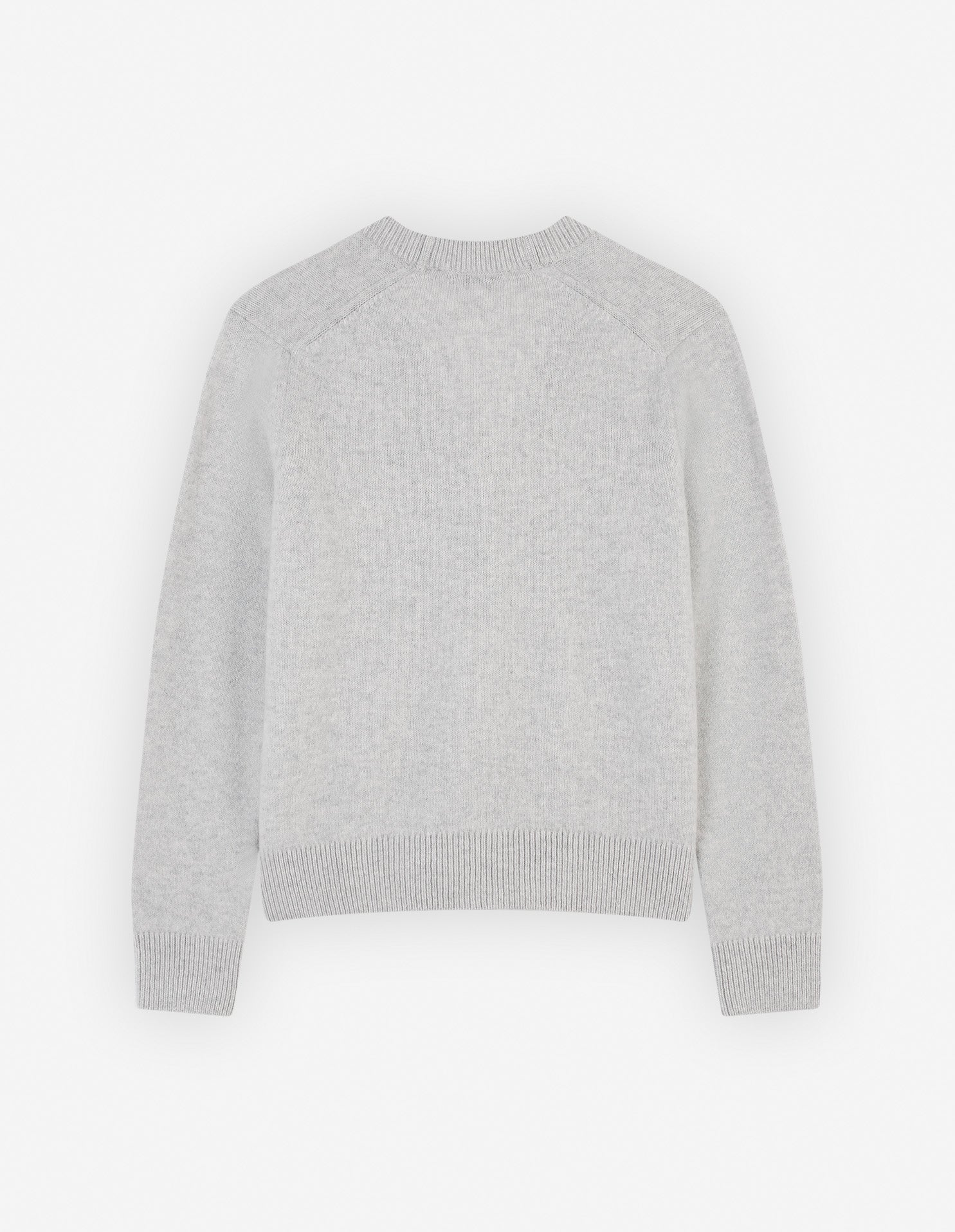 Baby Fox Patch Boxy Cardigan - Light Grey Melange