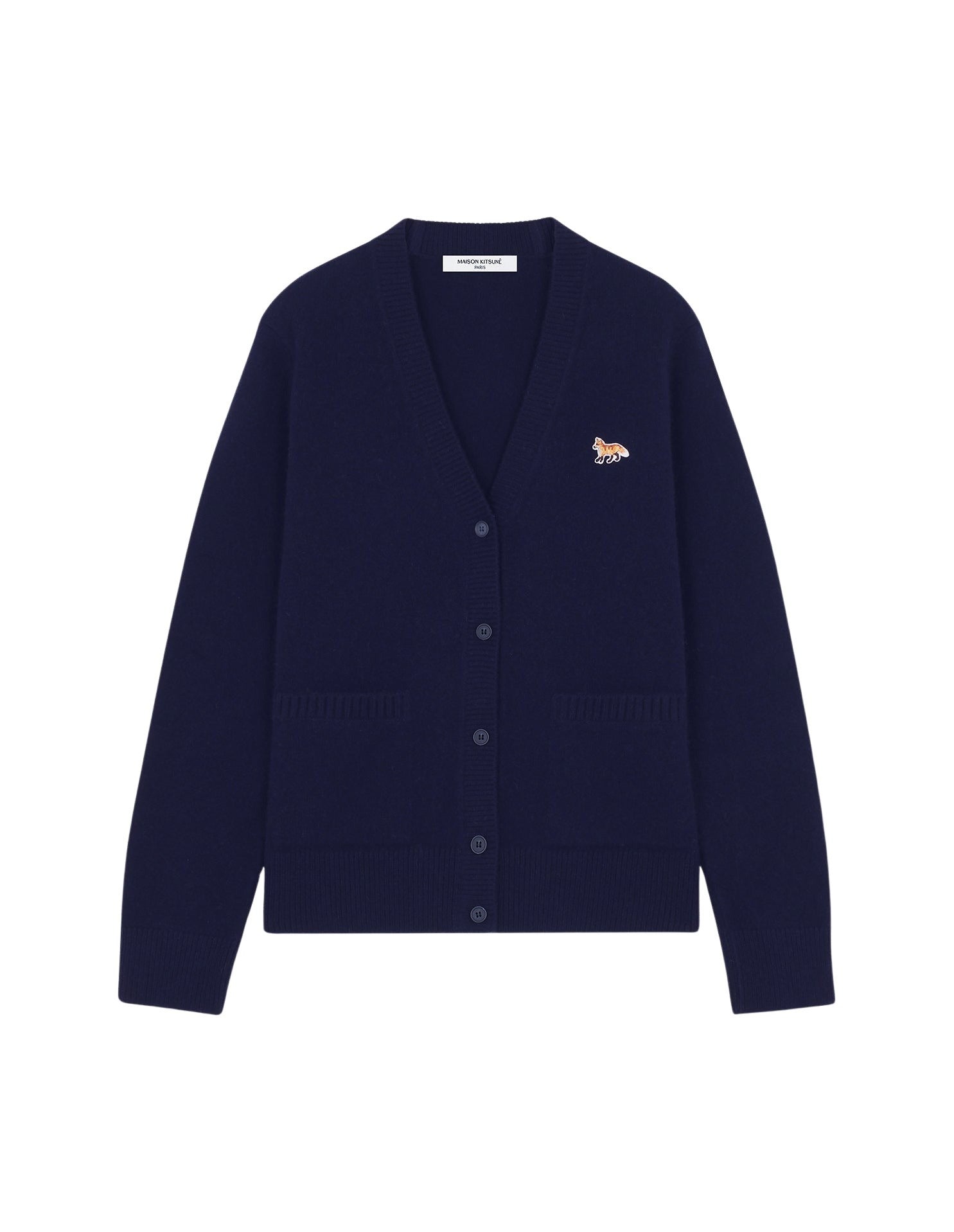 Cardigan Baby Fox à manches longues en laine - Navy