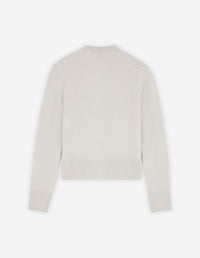 Cardigan Baby Fox à manches longues en laine - Light Grey Melange