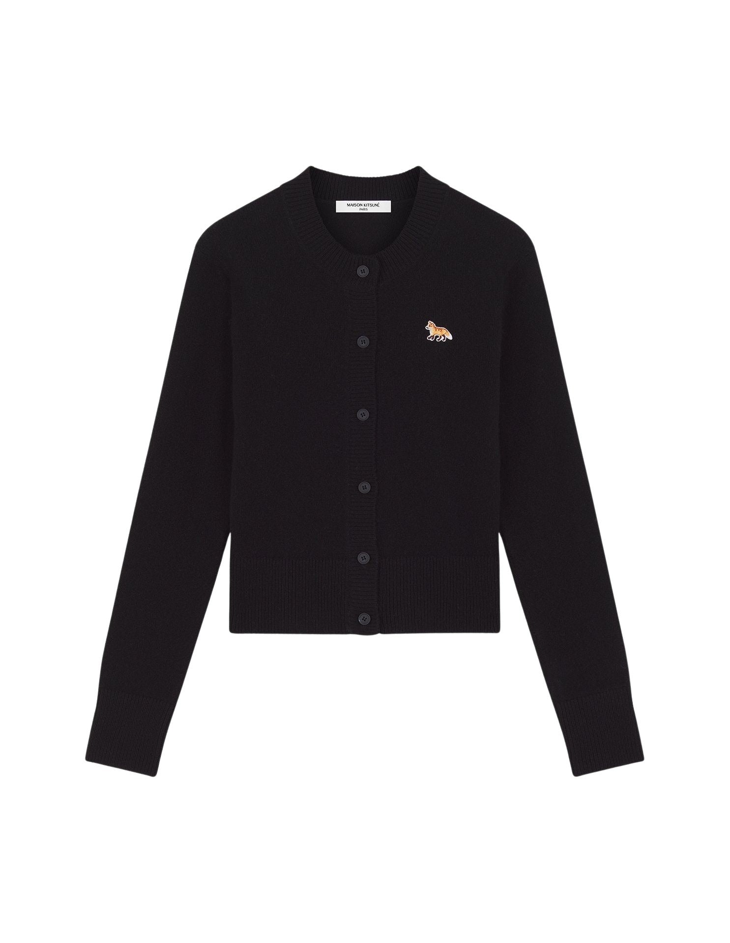 Cardigan Baby Fox à manches longues en laine - Black