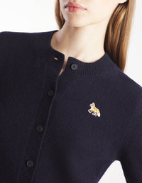 Cardigan Baby Fox à manches longues en laine - Navy