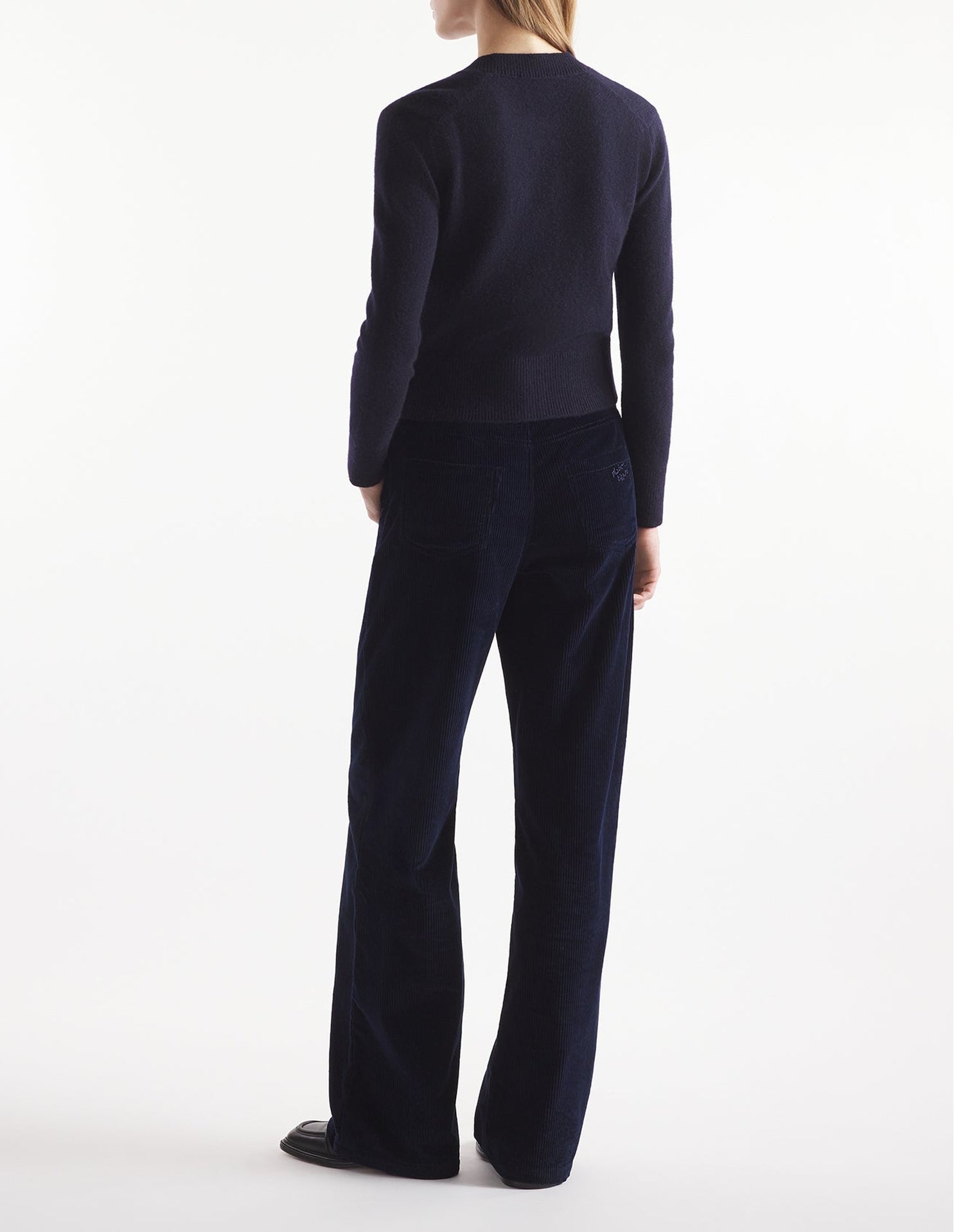 Cardigan Baby Fox à manches longues en laine - Navy