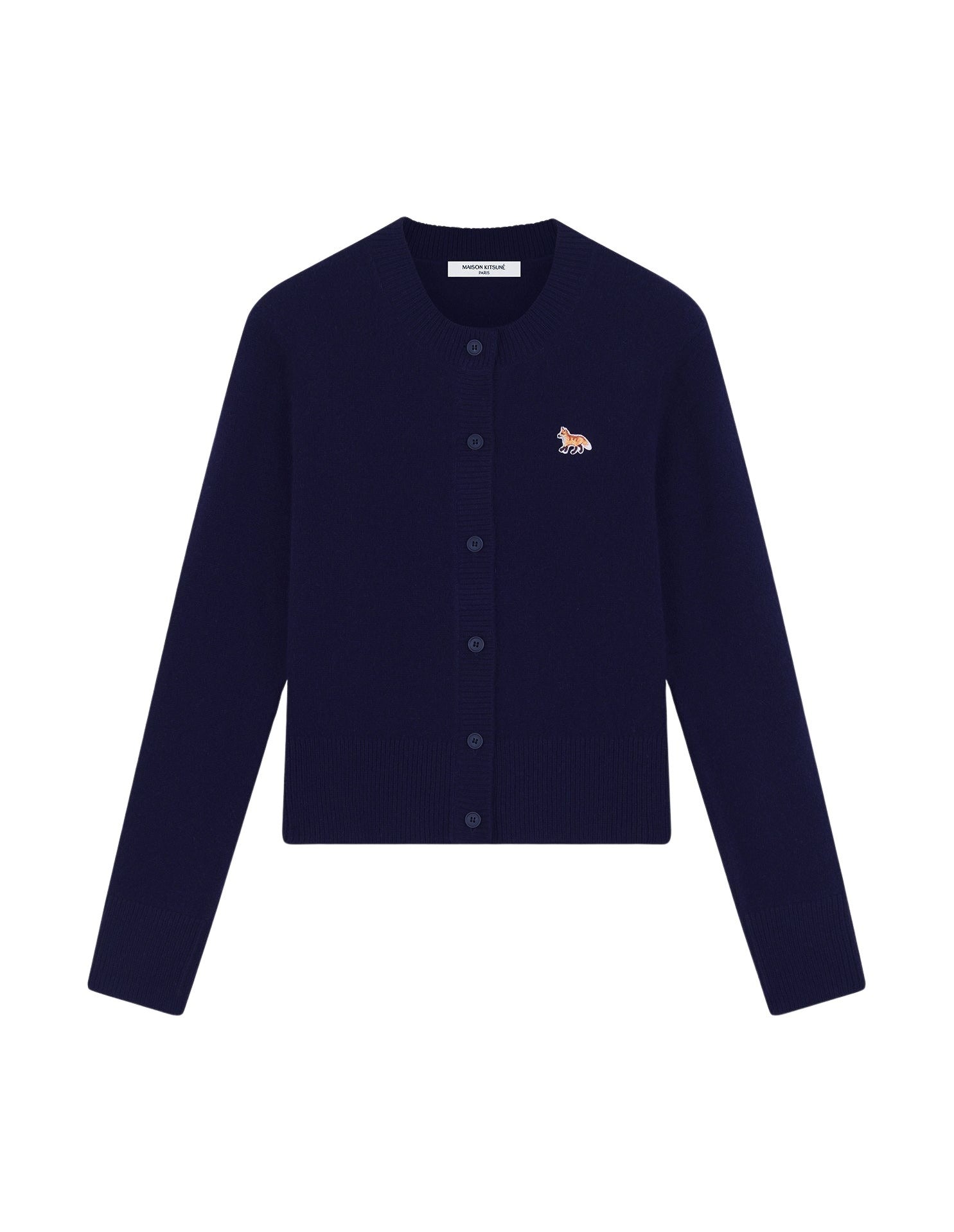 Cardigan Baby Fox à manches longues en laine - Navy