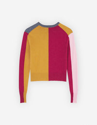 Pull à blocs de couleurs en laine mélangée - Mustard & stone