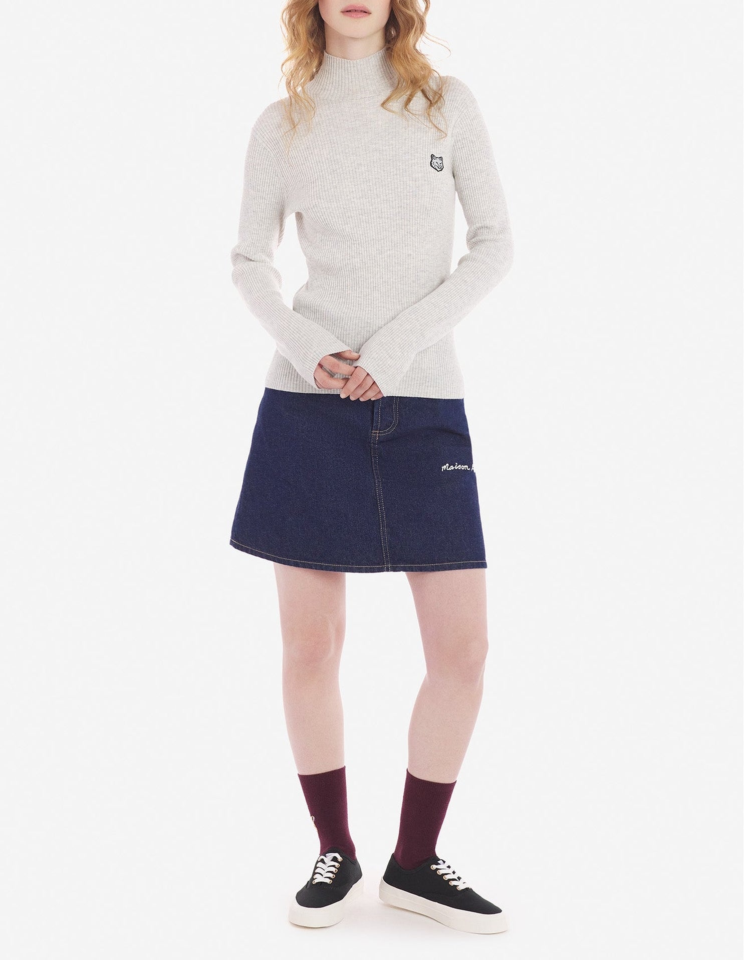 Pull à col roulé en laine - Light Grey Melange