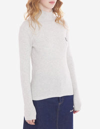 Pull à col roulé en laine - Light Grey Melange