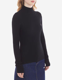 Pull à col roulé en laine - Black