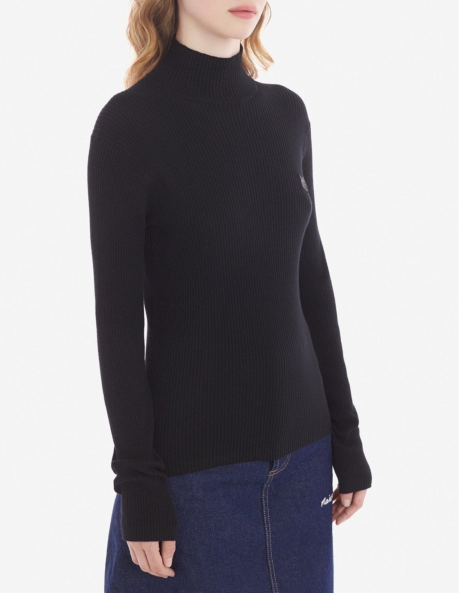 Pull à col roulé en laine - Black