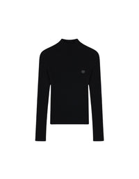 Pull col roulé en laine - Black
