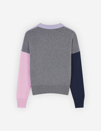 Pull à manches longues imprimé en laine - Light Purple & Grey
