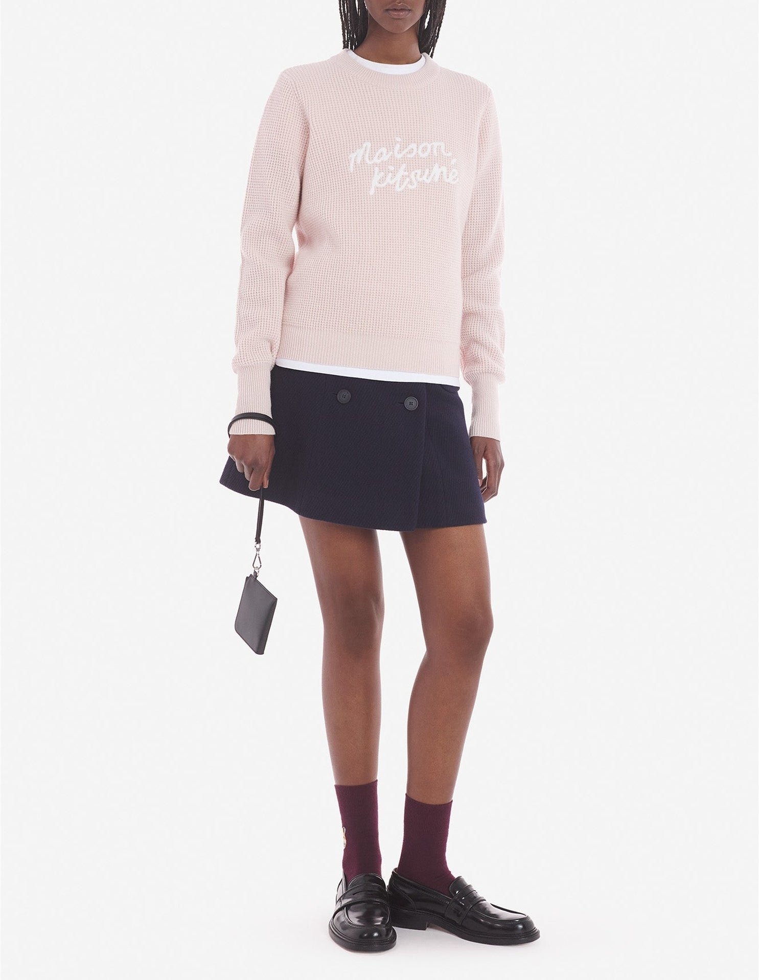 Pull à manches longues en laine - Pale pink