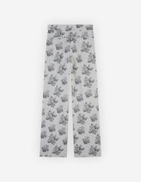 Pantalon à pinces en jacquard fleuri - Black & White