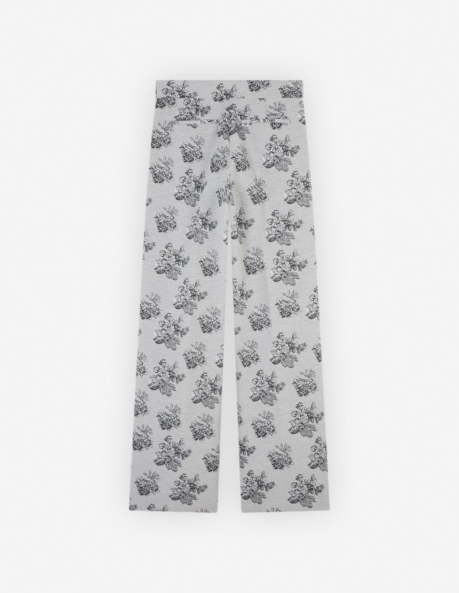 Pantalon à pinces en jacquard fleuri - Black & White