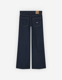 Pantalon flare avec broderie en denim - Washed Indigo