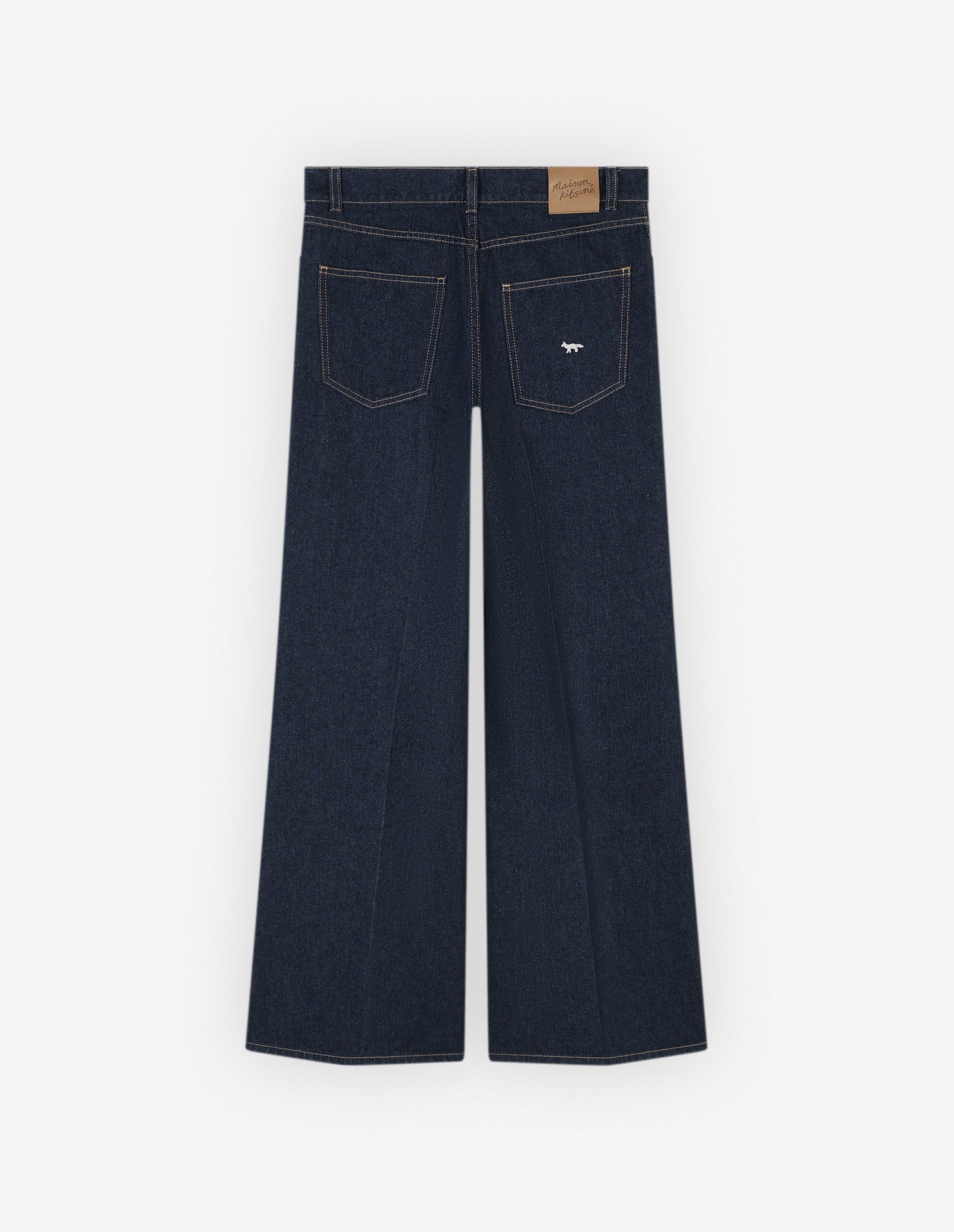Pantalon flare avec broderie en denim - Washed Indigo
