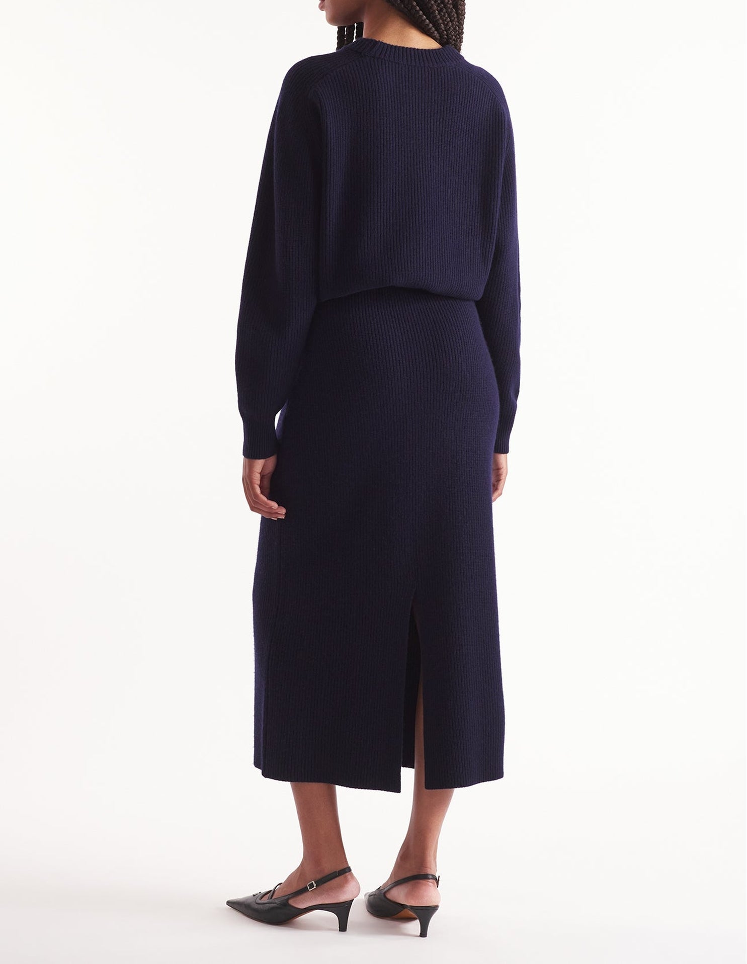 Jupe Bold Fox Head midi Bold Fox en laine et cachemire - Ink Blue