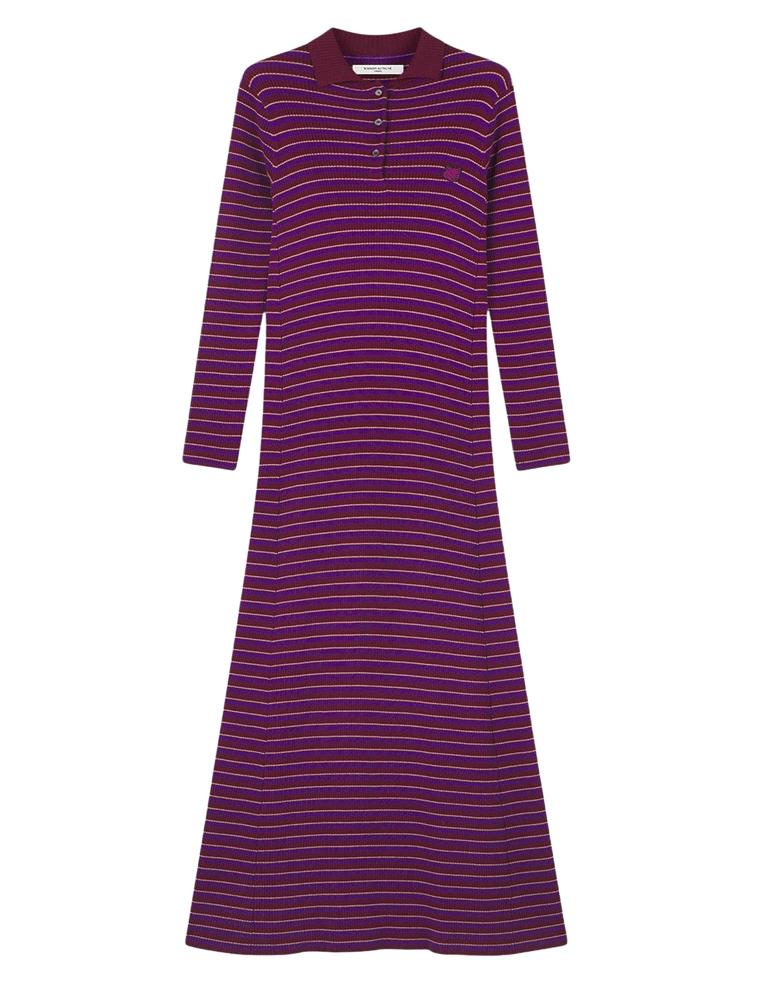 Robe Bold Fox Head à rayures en laine - White Stripes