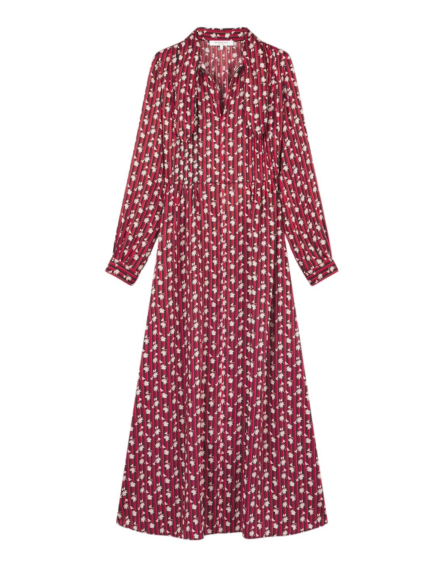 Robe longue à imprimé rayures - Pecan Cherry Floral