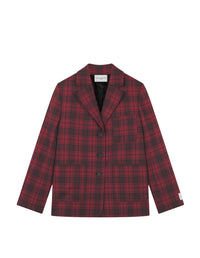 Veste courte et droite en laine - Clay Pecan Check