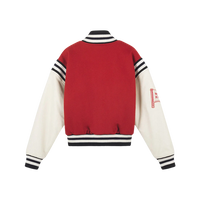 Teddy jacket in wool felt and leather - Burnt Red
