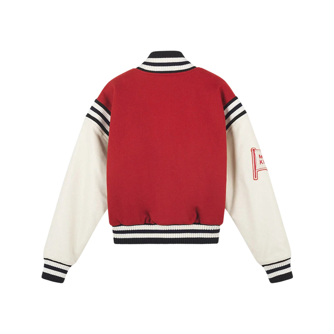 Teddy jacket in wool felt and leather - Burnt Red