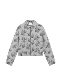 Blouson en jacquard fleuri - Black & White