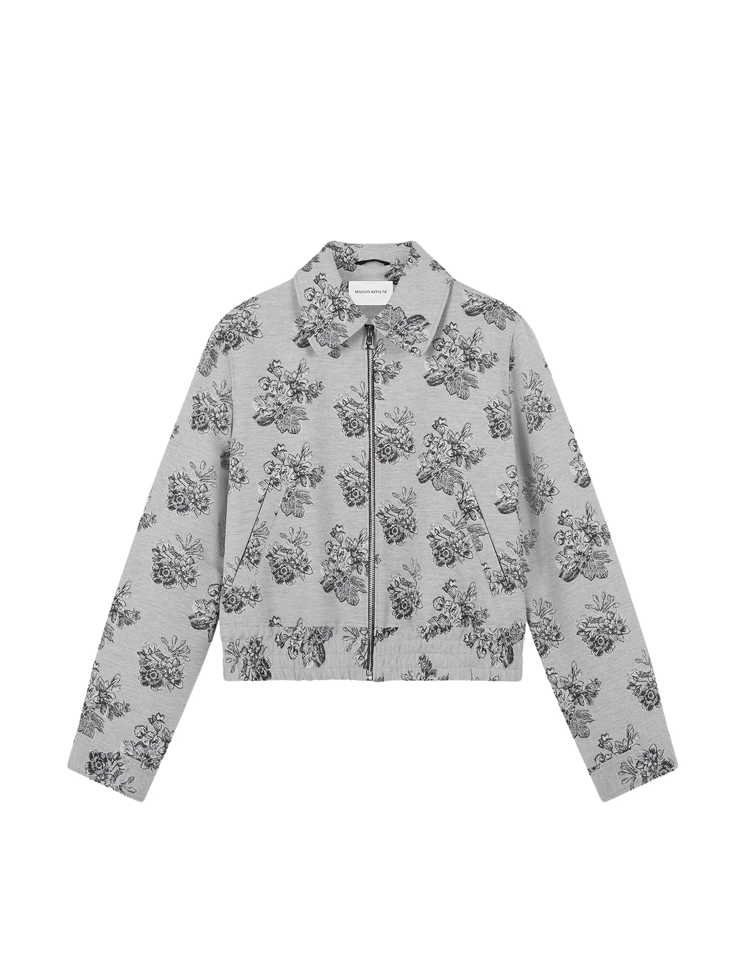 Blouson en jacquard fleuri - Black & White