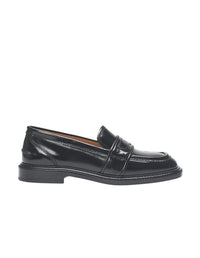 Embossed leather loafers - Black